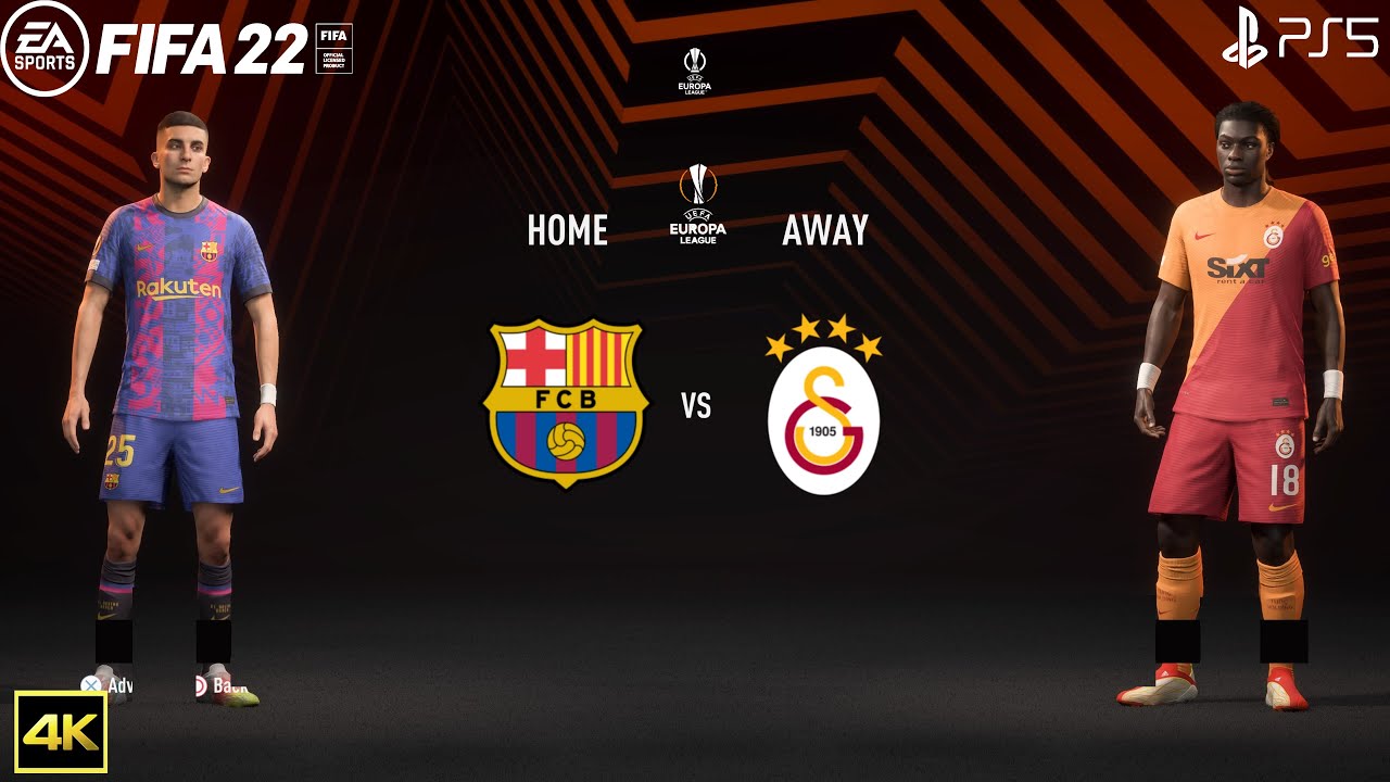 FIFA 22 PS5 | Barcelona Vs Galatasaray S.K. | UEFA Europa League | 4K Gameplay