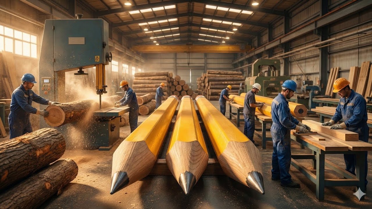 Inside a Pencil Factory | From Forest Wood to Finished Pencils (Full Process)