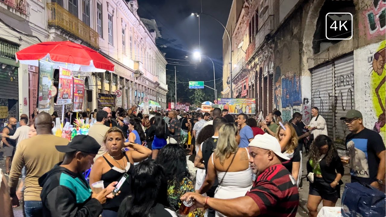 RIO DE JANEIRO IN PARTY MODE — SATURDAY NIGHT IN LAPA 【4K】