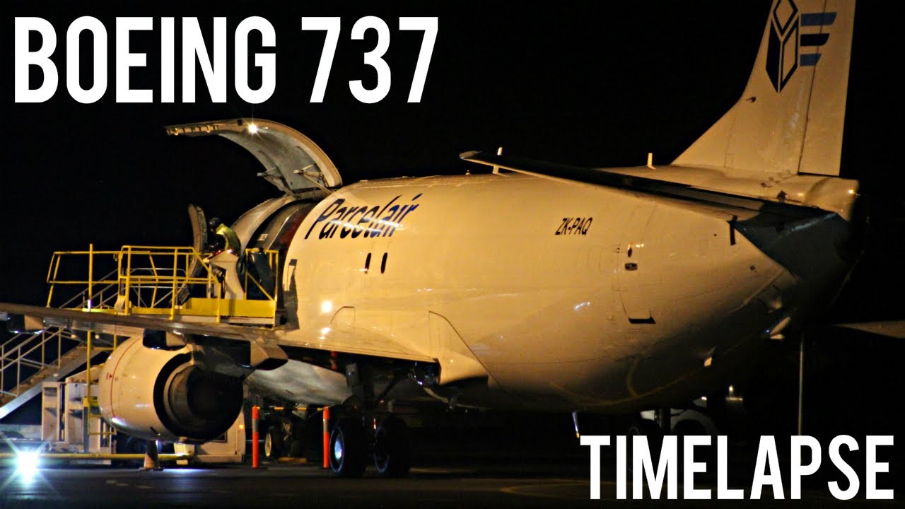 Boeing 737-400F Freight and Aircraft Turnaround - TIMELAPSE | ZK-PAQ