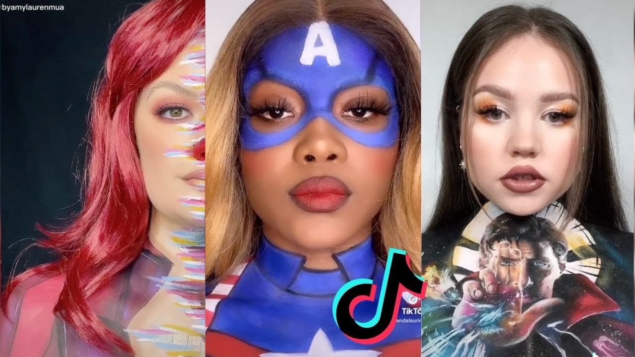 TikTok Marvel Inspired Makeup Art Compilation🔴⚪️