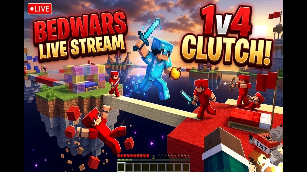 PLAYING BEDWARS #minecraftlivestream #survival