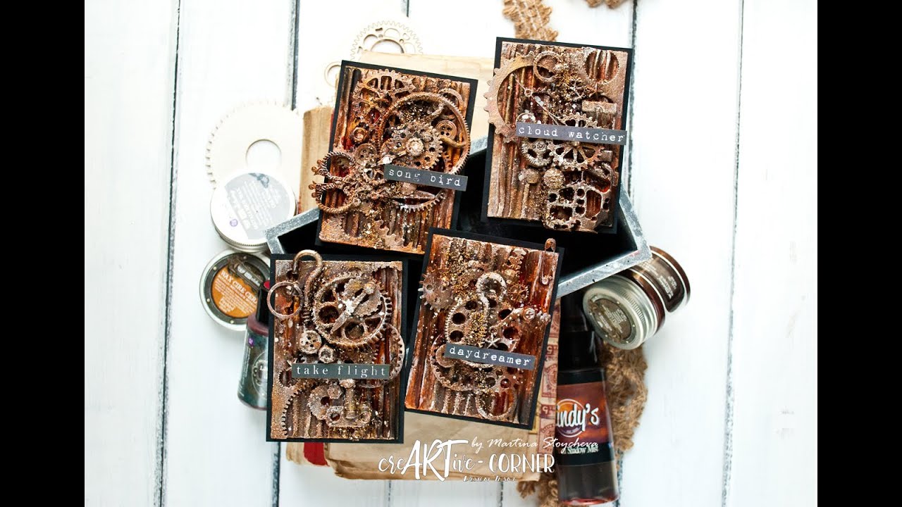 Steampunk Mixed Media ATC`s for Cteartive Corner