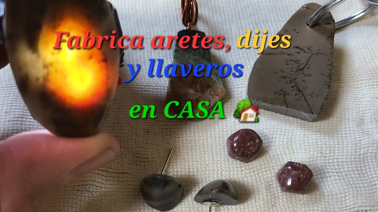 Fabrica con piedra natural aretes, dijes y llaveros. (Casero)