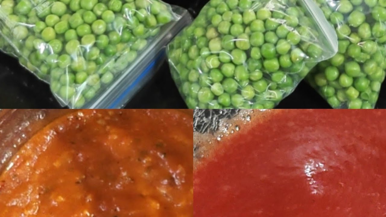 Ramadan prep -1 store green peas and make pizza sauce and tomato sauce.easy to make everything.