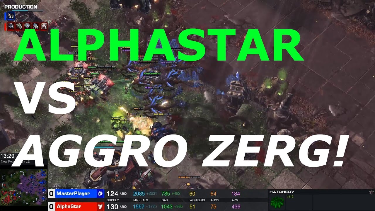 AlphaStar VS AGGRESSIVE ZERG