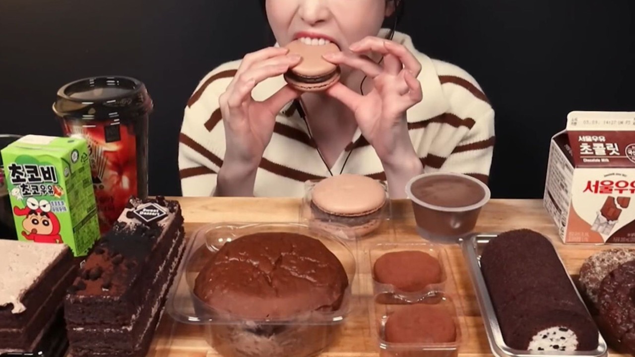 ASMR MUKBANG CHOCOLATE DESSERTS, Cakes and Cookies