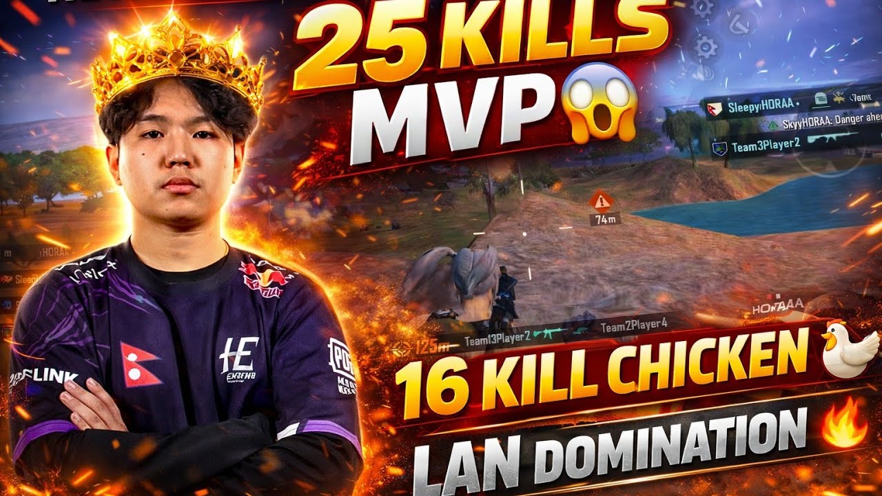 SleepyHoraa 25 Kill MVP HoraaEsports 16 Kill Chicken Dinner SARAL PATHSHALA PUBG LAN @sleepyyhora