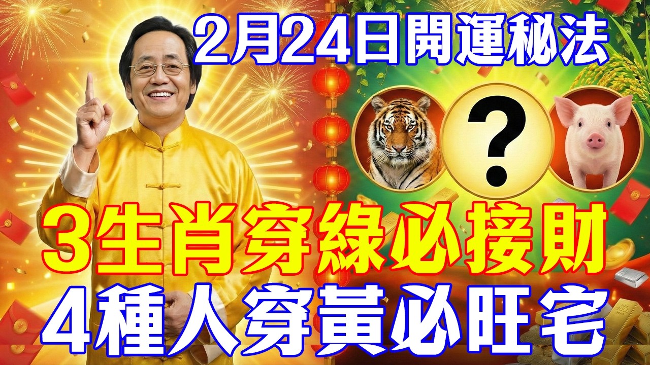 倪海廈：2月24日開運禁忌：別等大禍臨頭才看！這3生肖4種人穿對顏色，是2026避開「赤馬紅羊劫」的關鍵！#倪海廈#黃帝內經#養生#國學#易經#過年#開運#招財#補財庫#中醫#風水
