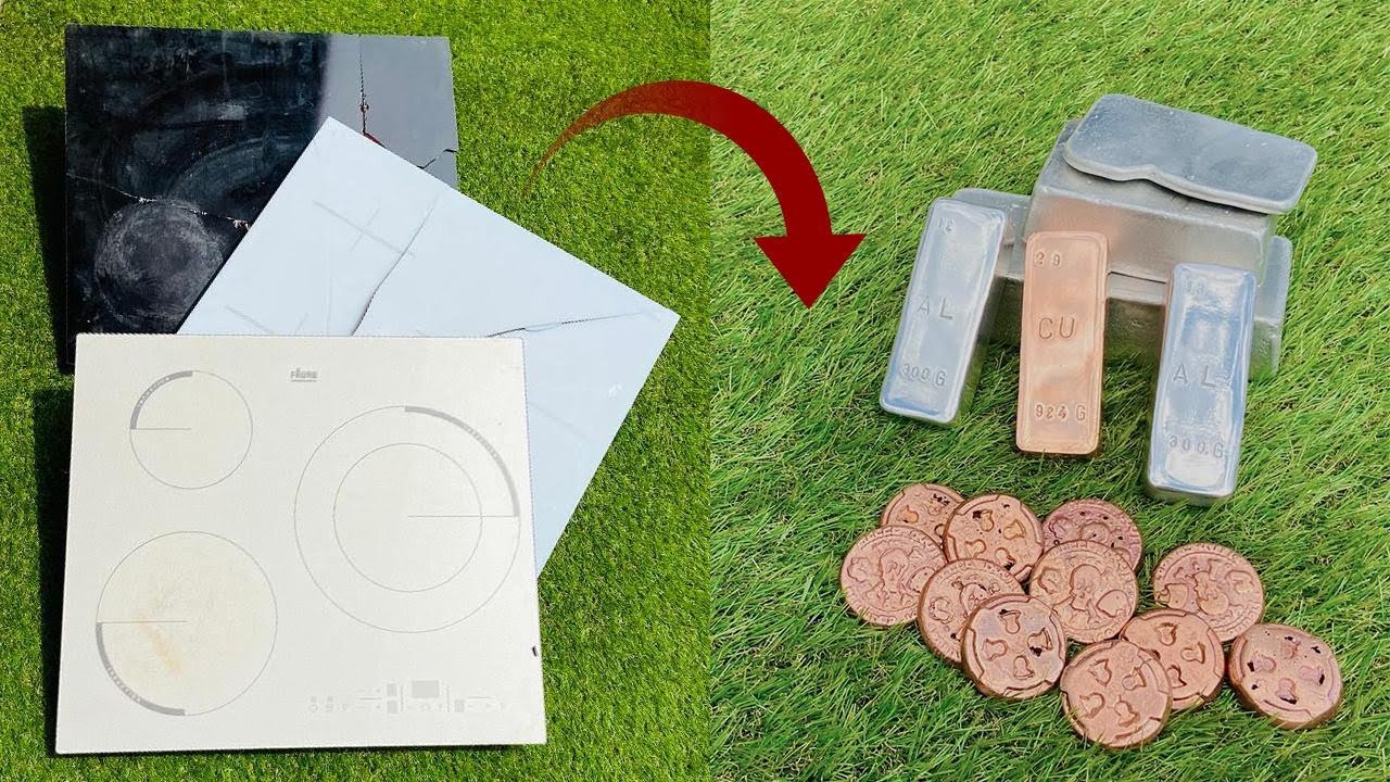 recyclage de plaques à induction lingots-déchet- trash to treasure - copper scrap recycle - ASMR