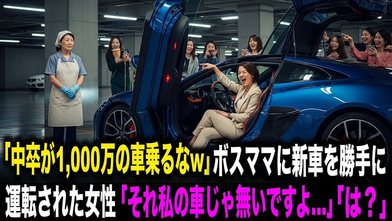 【スカッとする話】「中卒が1,000万の車乗るなw」高級タワマンでボスママに新車を勝手に運転され落書きされた女性「それ私の車じゃ無いですよ…」「は？」実は…