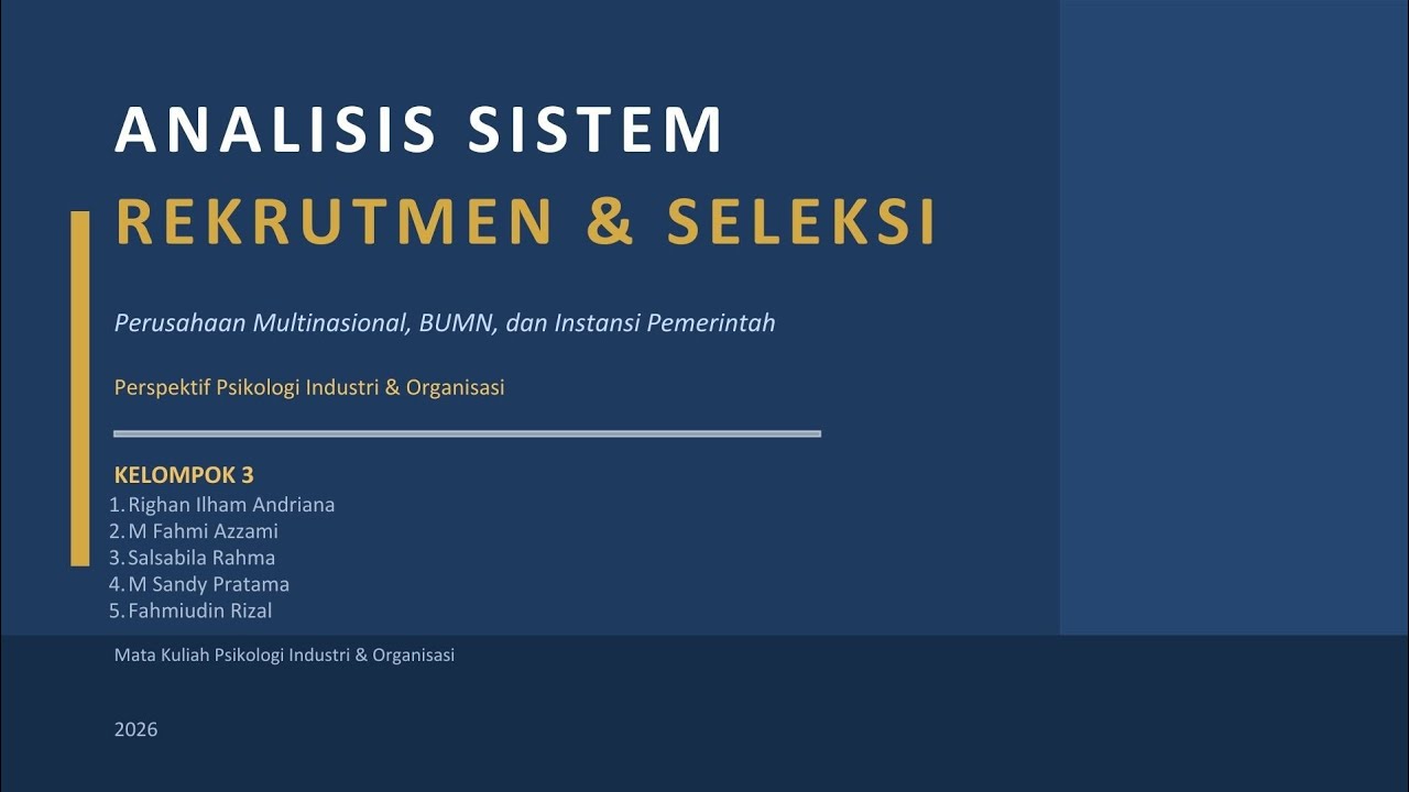 Tugas Kelompok Mata Kuliah Psikologi Industri Kelompok 3, Universitas Faletehan