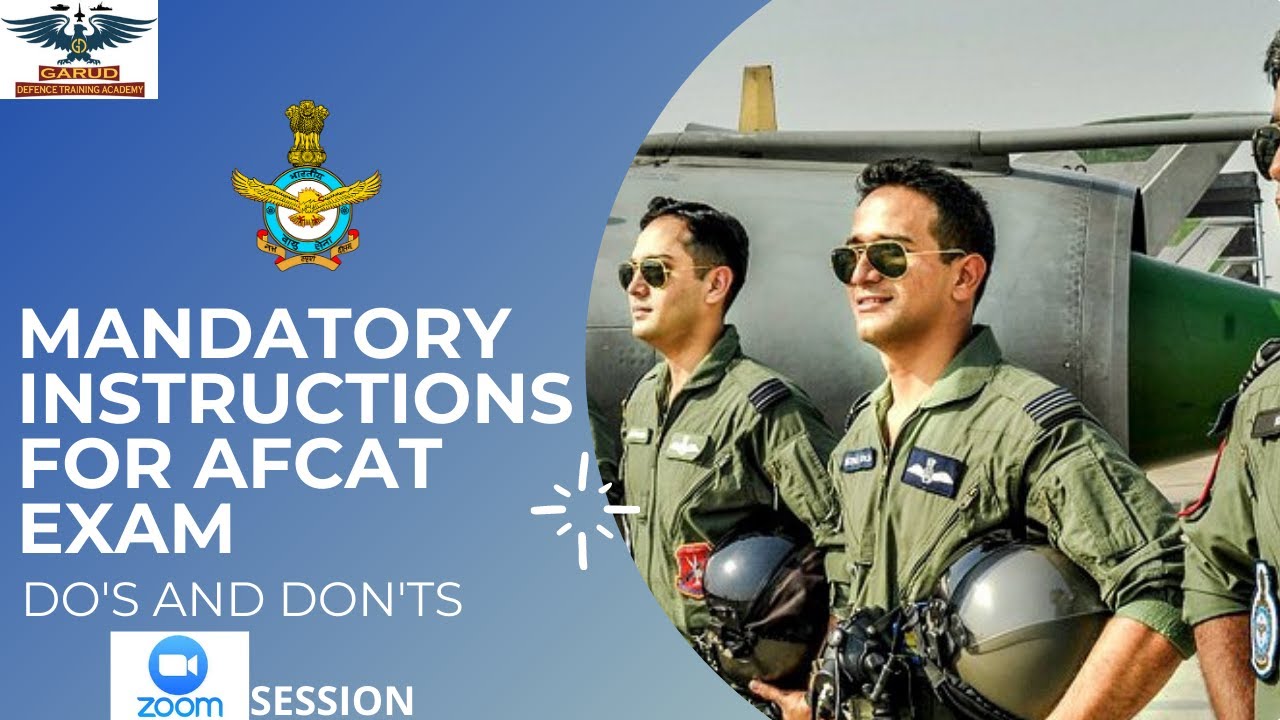 MANDATORY INSTRUCTIONS FOR AFCAT EXAM | DO'S AND DON'TS | INDIAN AIRFORCE