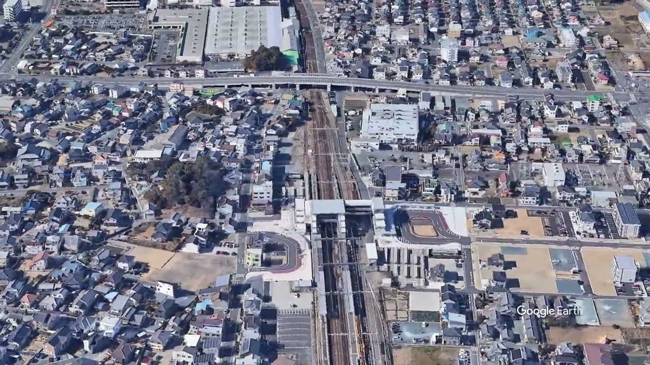 Google Earth　高塚駅(静岡県)　東海道線