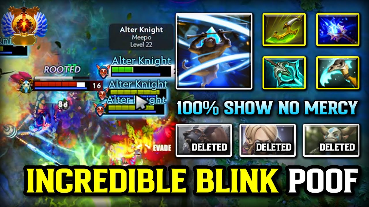 Incredible Blink Poof Mid Meepo | Aghs Scepter + Scythe of Vyse Build | EPIC Mega Micro GOD Dota 2