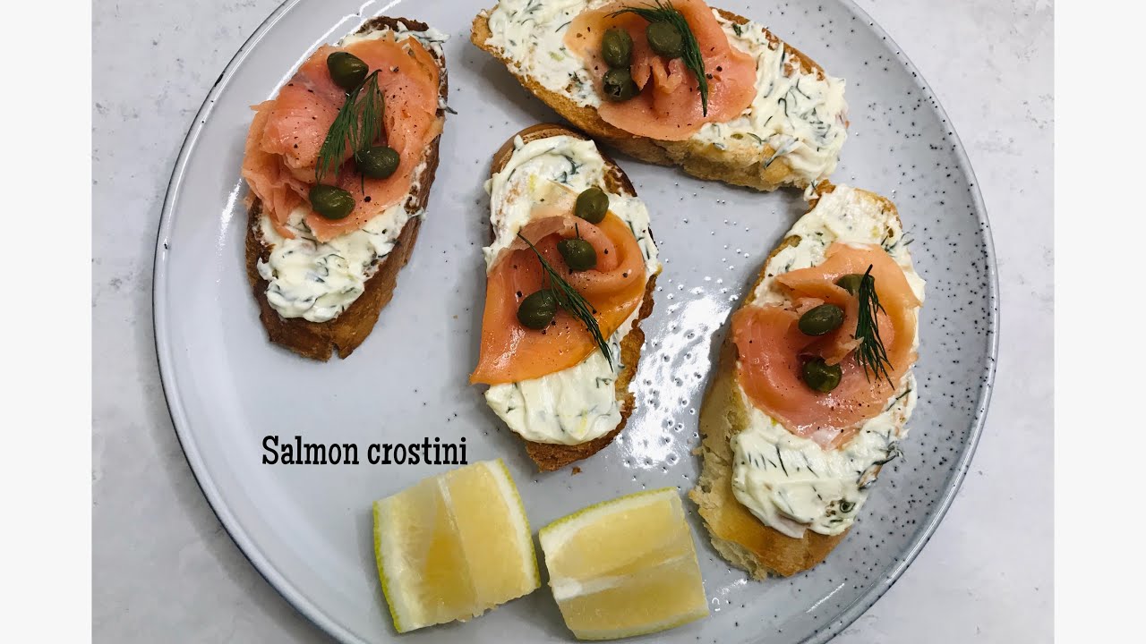 HOW TO MAKE SALMON CROSTINI|| SALMON CANEPES