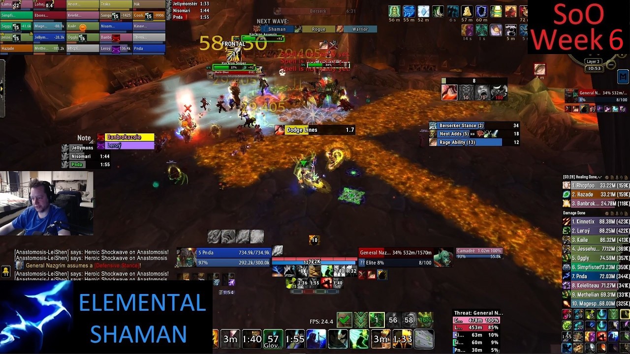 Siege of Orgrimmar 25 man - Ele Shaman PoV - Week 6 MoP Phase 5 - 7-10-26