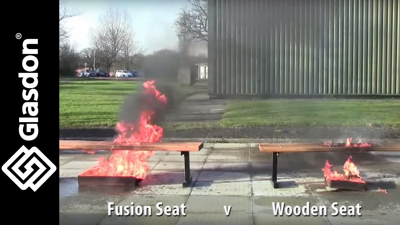 Glasdon UK | Product Testing | Fire Testing | Fusion&trade; metal bench
