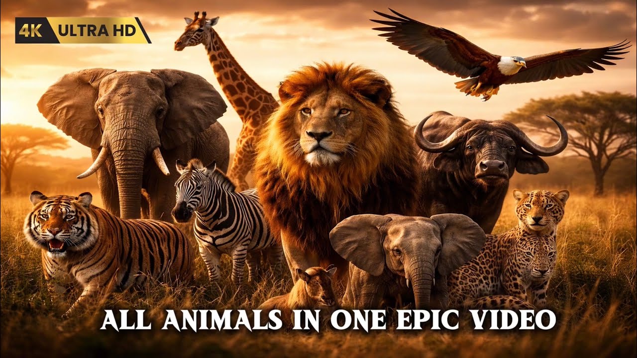 ALL ANIMALS IN ONE EPIC 4K VIDEO | The Ultimate Wildlife Experience