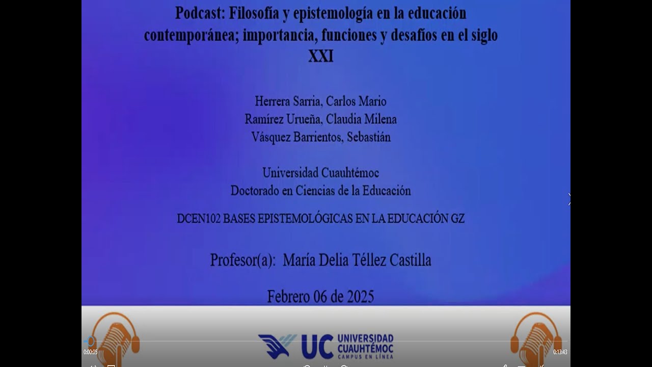 PODCAST: Filosofía y Epistemología en la Educaci{on.