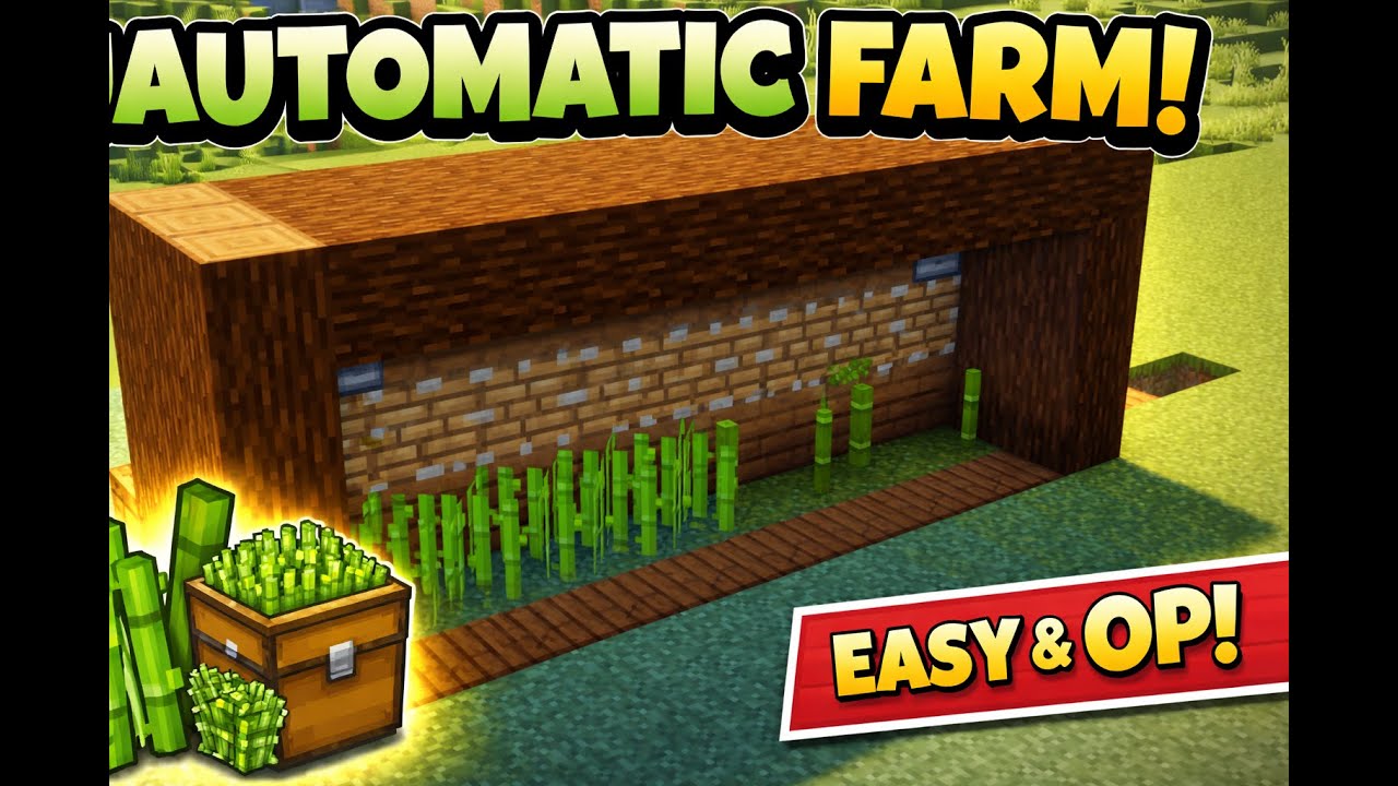 QUICK AND EASY AUTOMATIC SUGARCANE AND BAMBOO FARM [MINECRAFT 1.21.11+]