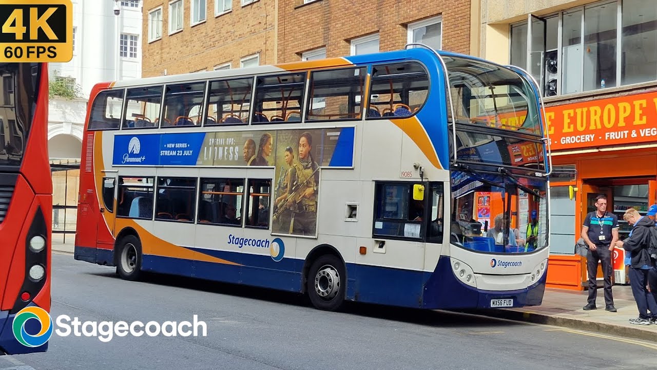 Stagecoach Northampton Enviro400 MX56 FUD - 19085 on route 3. (with engine Startup)