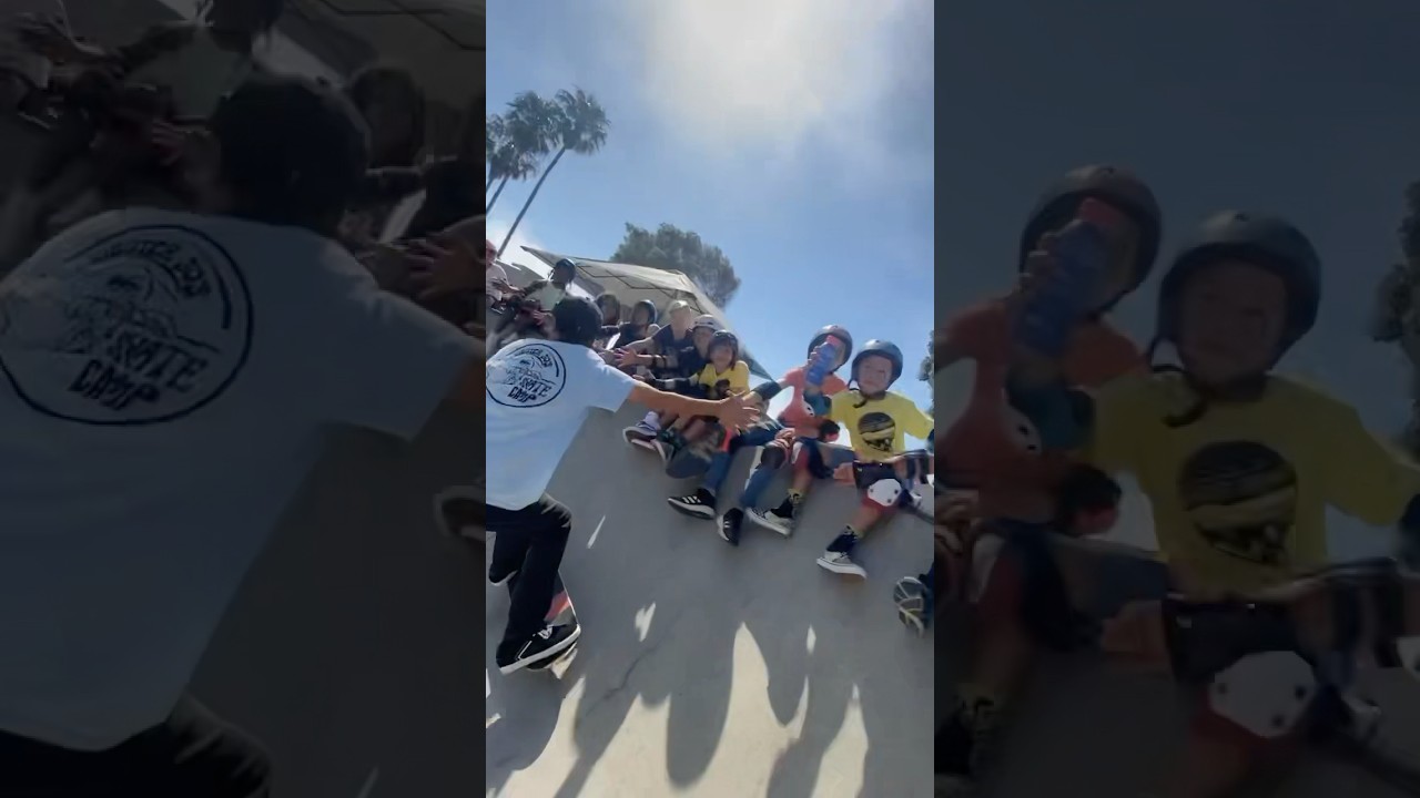 I tried to High 5 everyone at Skate Camp! #skateboarding #skatecamp #shorts #youtubeshorts