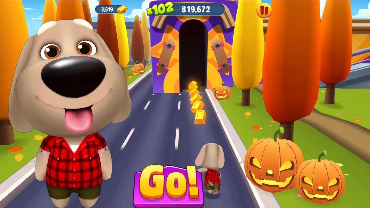 Talking Tom Gold Run New episode - My Talking Ben vs Halloween Raccoon Boss 2018