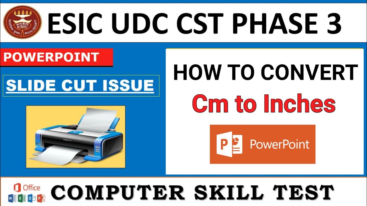 How to change measurement Cm to inches in PowerPoint | Esic udc cst 2022