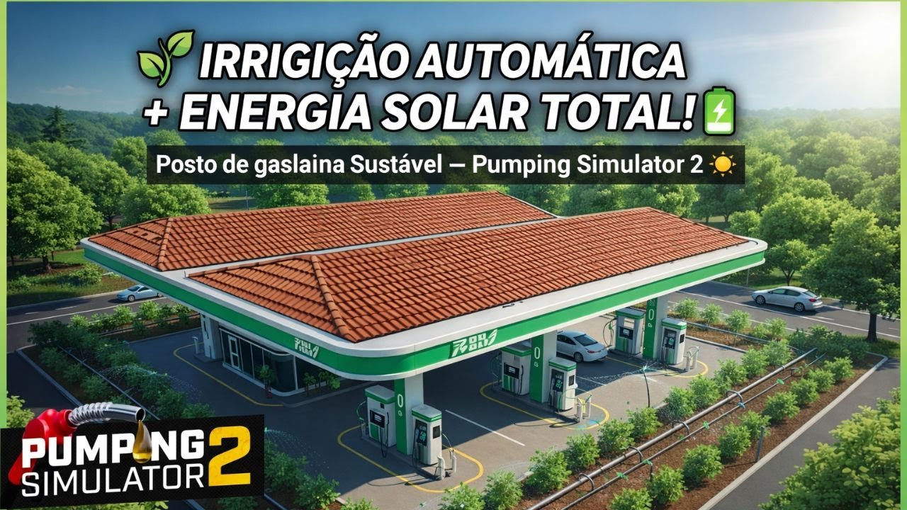 🌱 IRRIGAÇÃO AUTOMÁTICA + ENERGIA SOLAR TOTAL! 🔋 Posto Sustentável – Pumping Simulator 2 ☀️