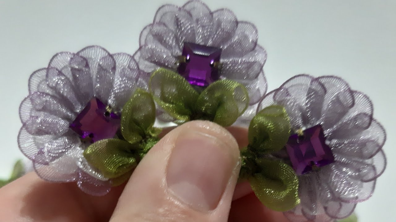 #organze #kurdele #su #çiçeği #organze #ribbon #flowers