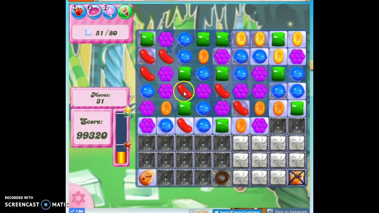Candy Crush Level 411 Audio Talkthrough, 1 Star 0 Boosters