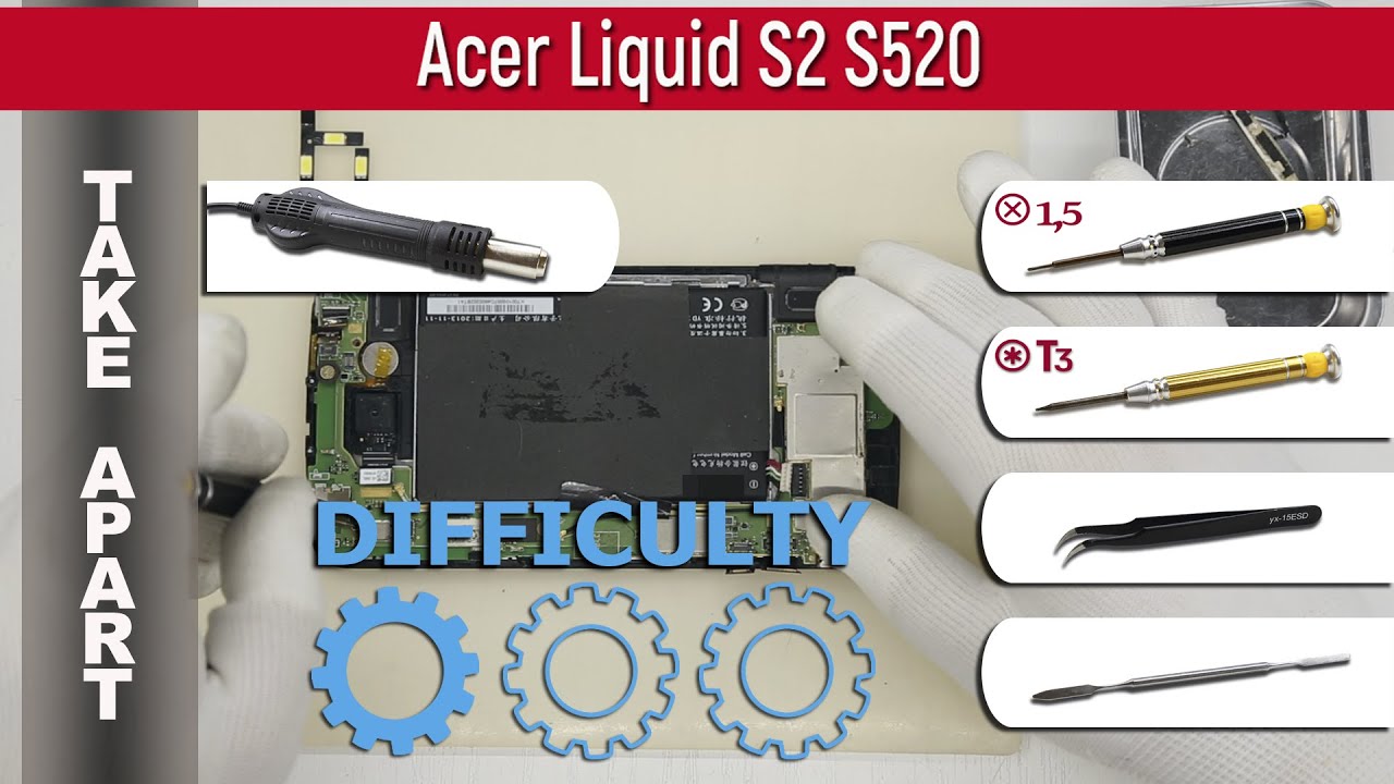 Как разобрать 📱 Acer Liquid S2 S520 Разборка и ремонт