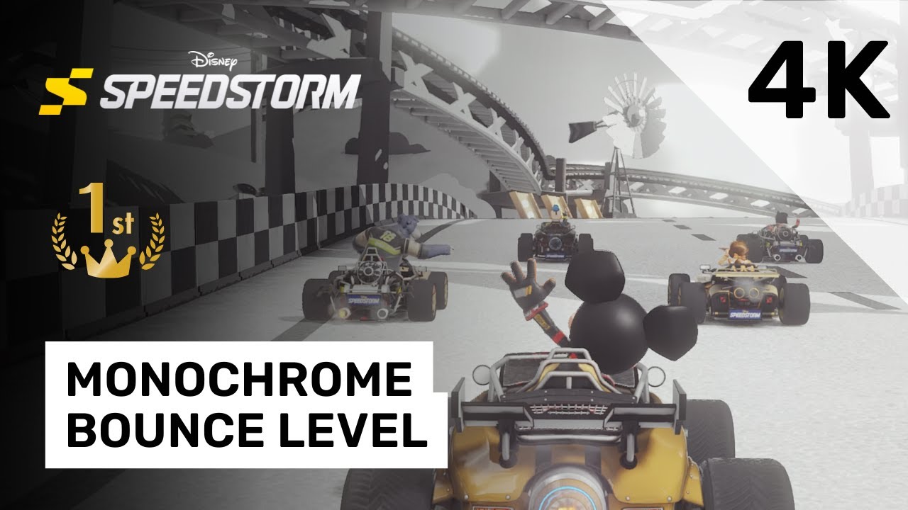 Disney Speedstorm The Silver Screen Level Monochrome Bounce | Steamboat Willie Mickey