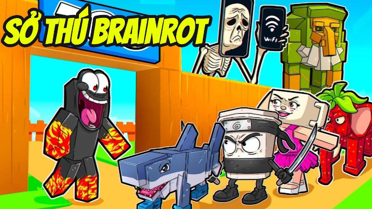 Thử Thách 30 PHÚT XÂY DỰNG SỞ THÚ VÀ BẮT TẤT CẢ BRAINROT Trong Minecraft Siêu Bất Ổn 🤣