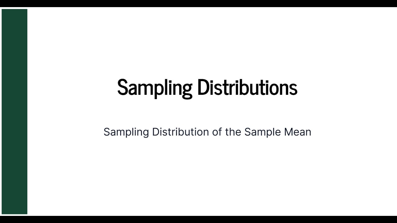 Sampling Distributions: Sampling Distribution of the Sample Mean