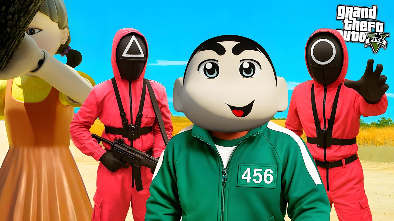 Shinchan Playing the Squid Game as Franklin's Son in GTA 5