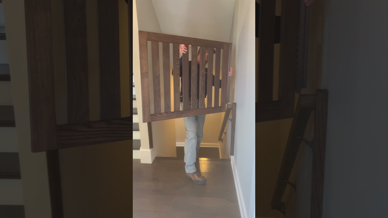 Solid wood baby and pet gates easily remove when not in use. Call today 1-866-950-4283!