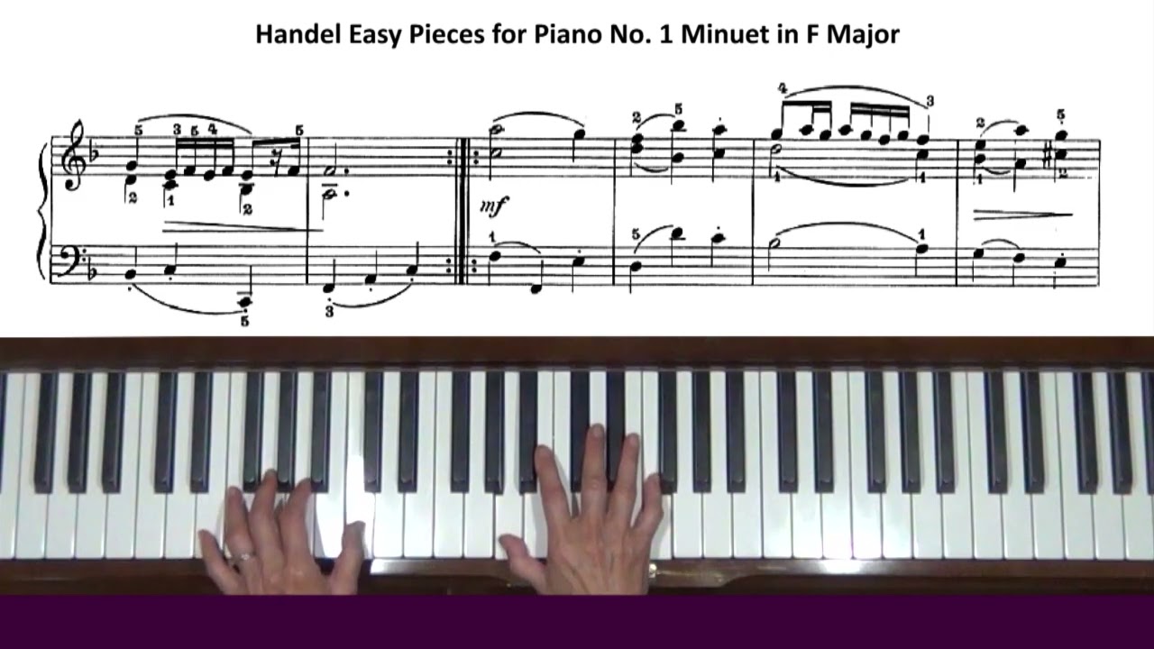 Handel Easy Pieces for Piano No. 1 Minuet in F Major Piano Tutorial