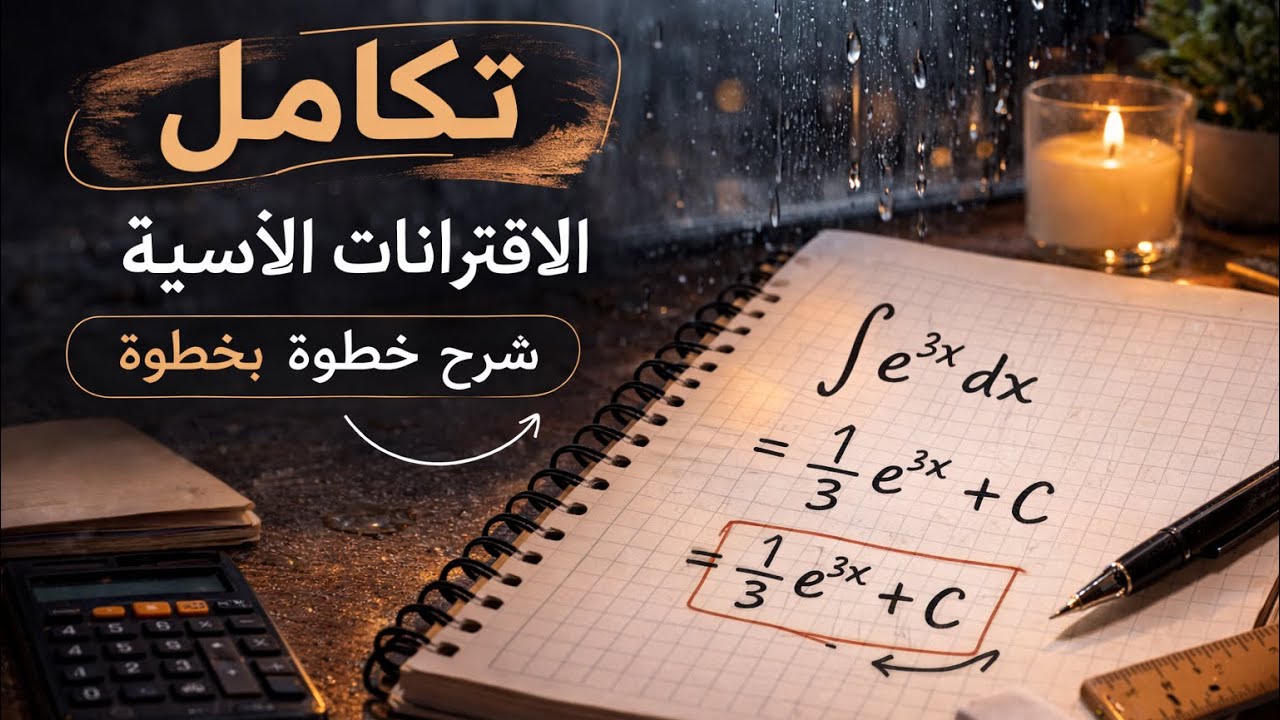 تكامل الاقترانات الاسيه  | شرح خطوة بخطوة تكامل الاقترنات كثيره الحدود  | رياضيات  توجيهي 