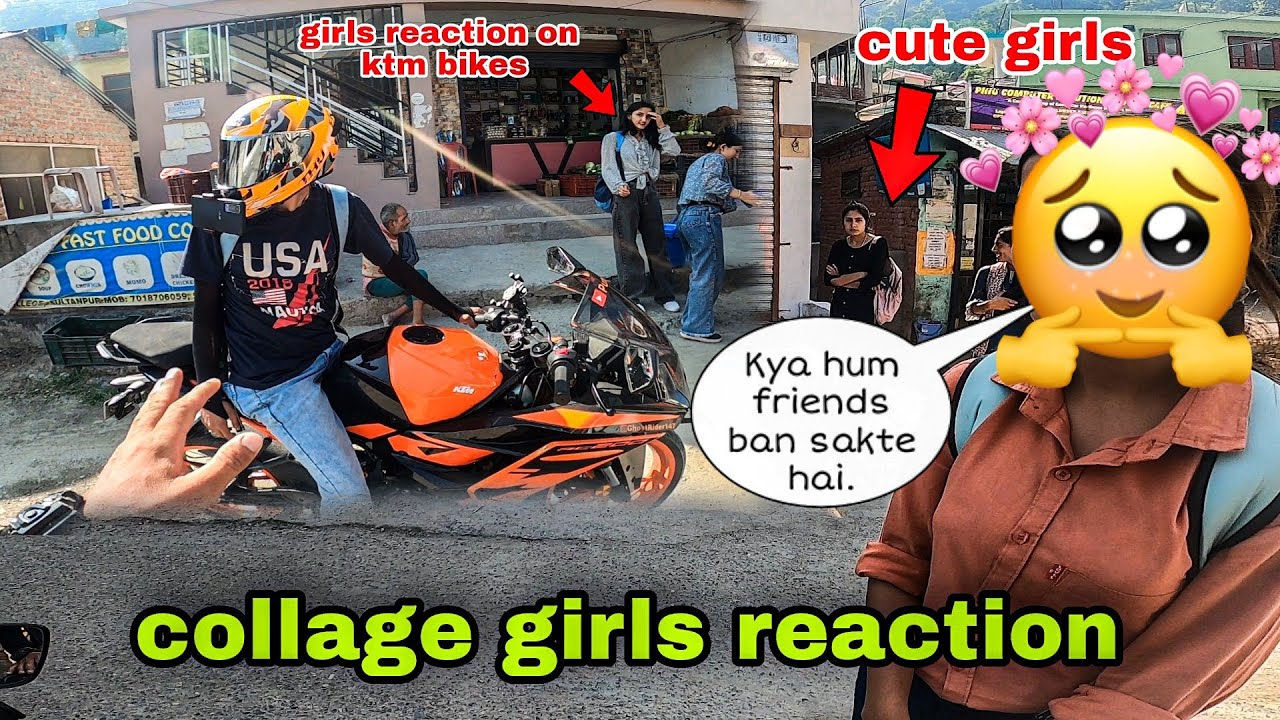 New ktm rc 2022 model vs old rc 200🔥🔥|| college girls reaction 🥰|| cute girl reaction