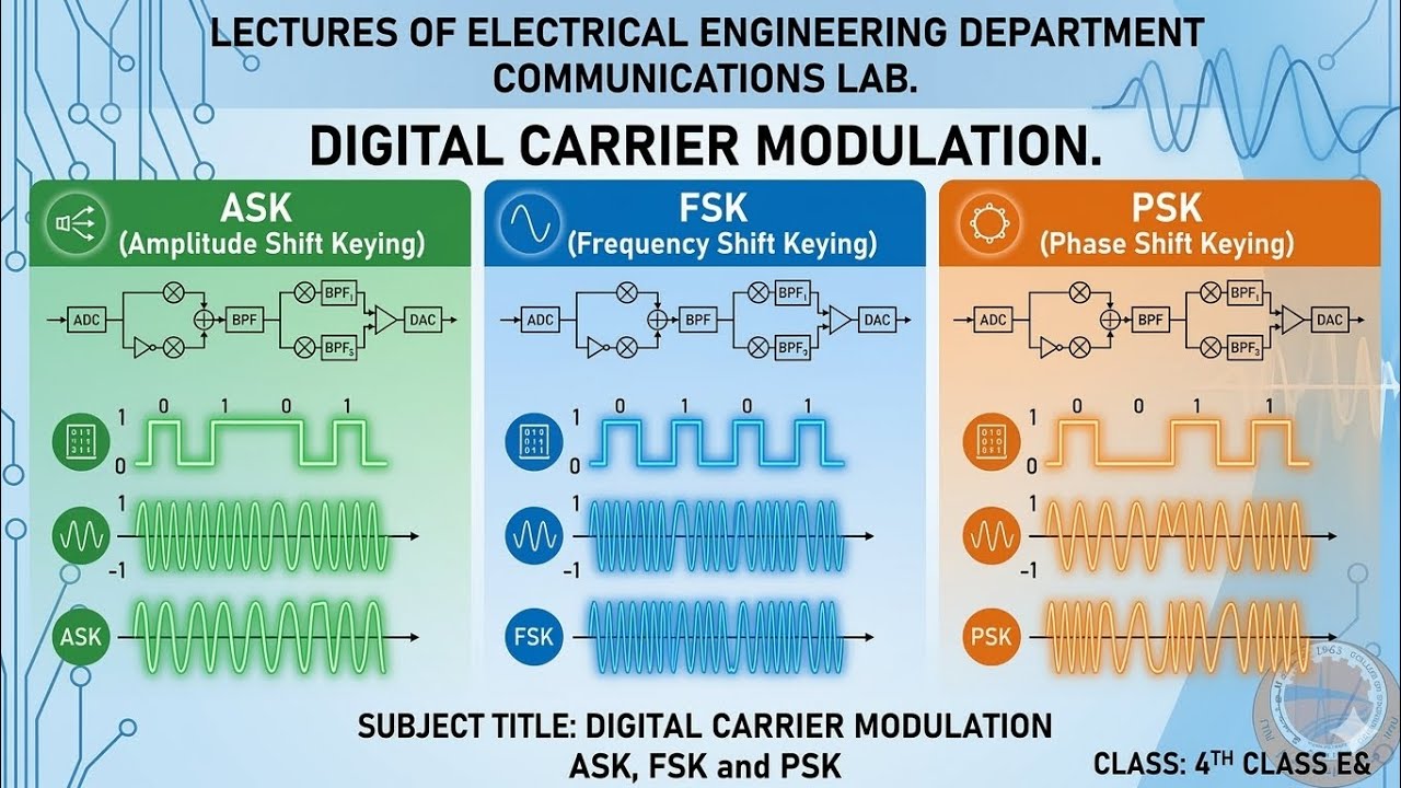 شركة تجربة  Digital Carrier ModulationASK, FSK and PSKهندسة كهرباء مرحلة رابعة كورس ثاني