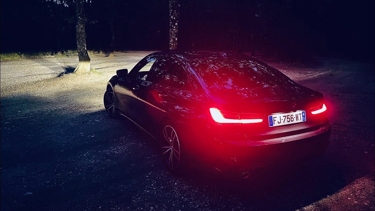 BMW 3 series 330e 2020 laser lights by night