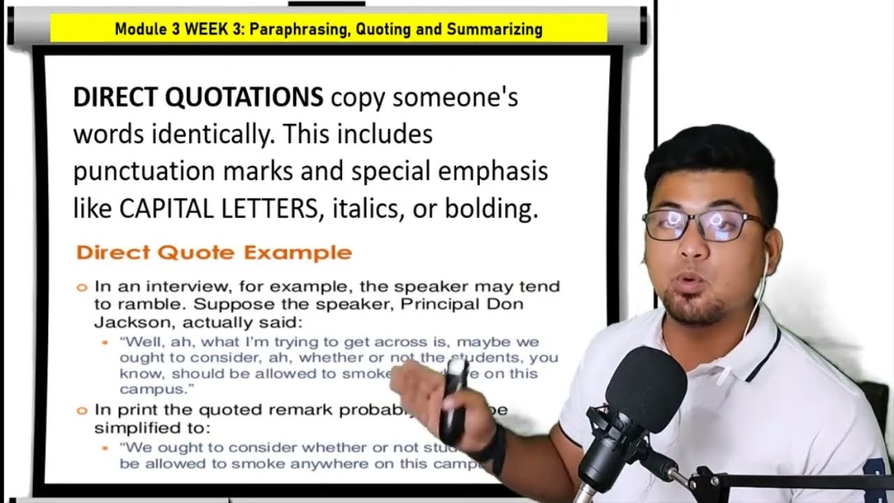 EAPP Lesson 3: Paraphrasing, Quoting and Summarizing