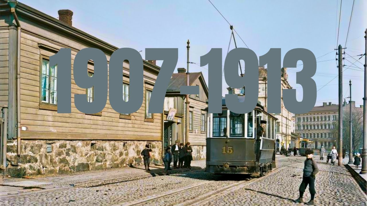 Helsinki Tram Ride: 1907 vs 2026 (AI Colorized)