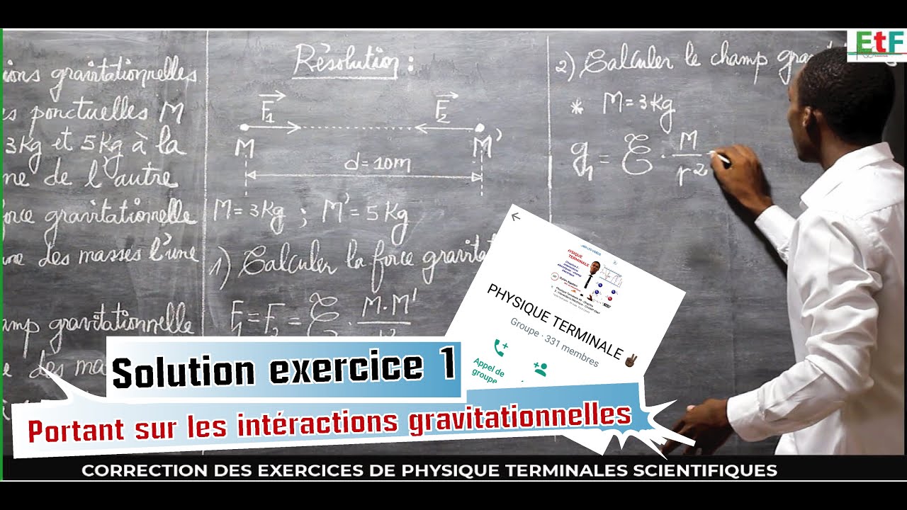 Solution exercice 1 : interactions gravitationnelles