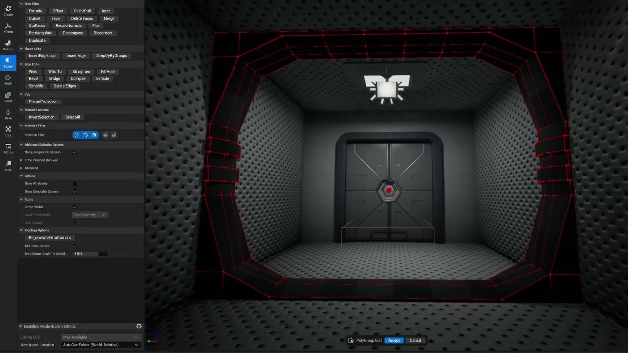 Unreal Engine Modeling Mode / Sci-Fi frame or module for a mine or tunnel