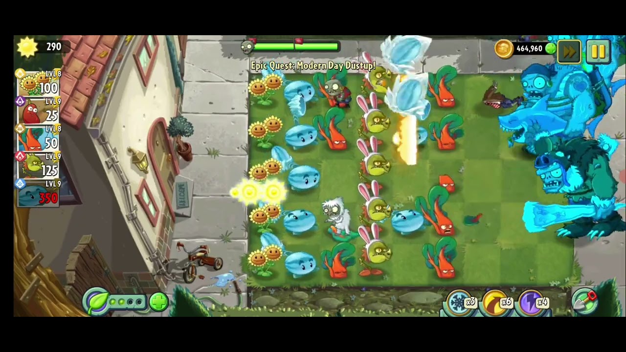PvZ 2 - Extra Hard Modern Day Level - All Level 1 to Level 8