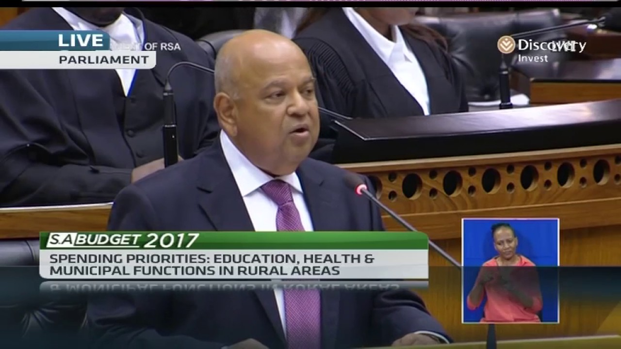 S.A's Finance Minister Pravin Gordhan's budget speech 2017