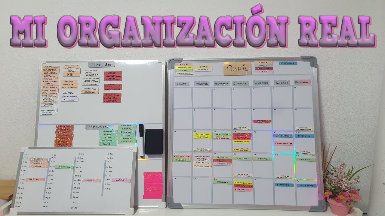 MI ORGANIZACIÓN REAL | Así gestiono mis mil tareas, eventos y caos con 3 pizarras
